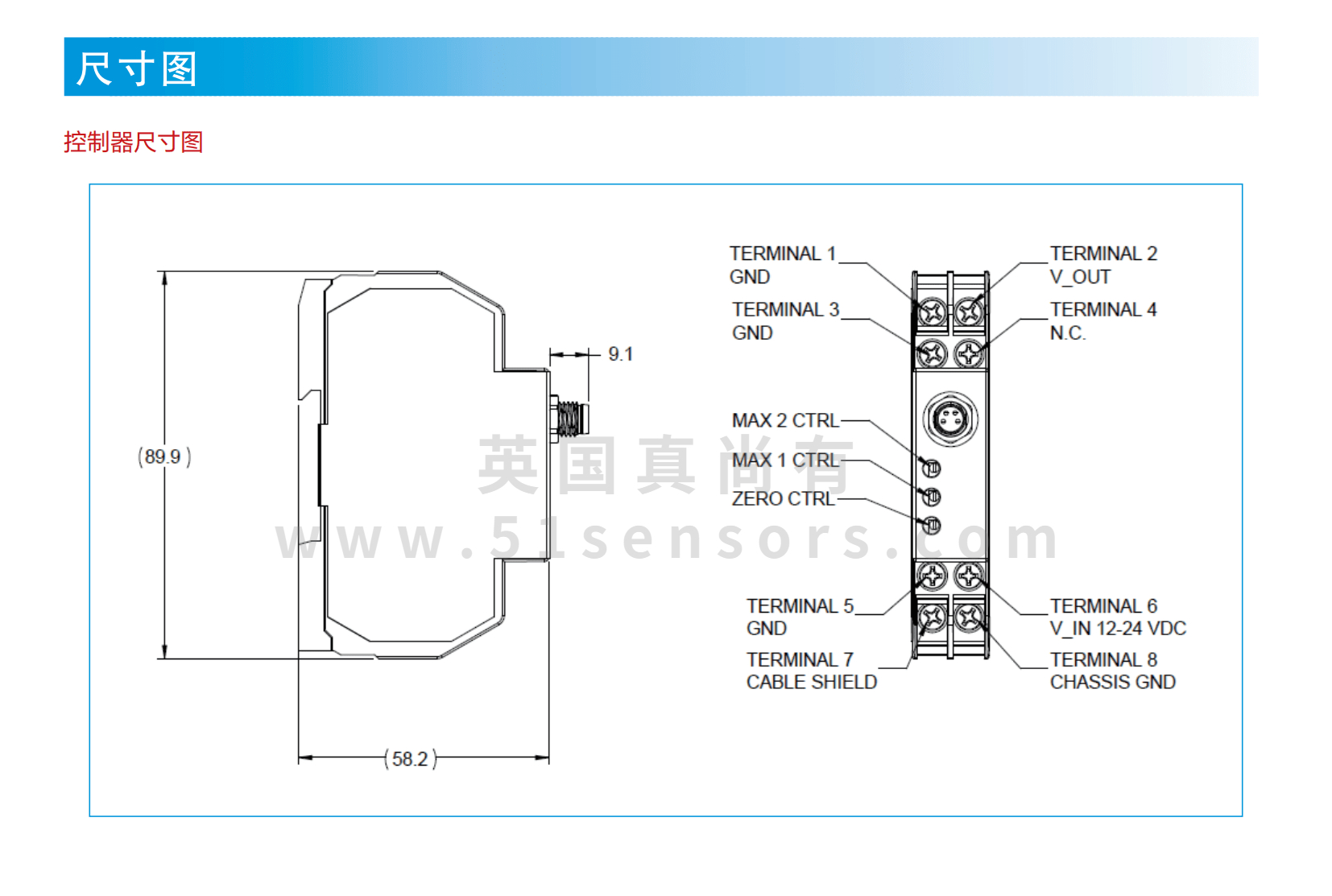 ZED3X耐高压电涡流传感器尺寸图